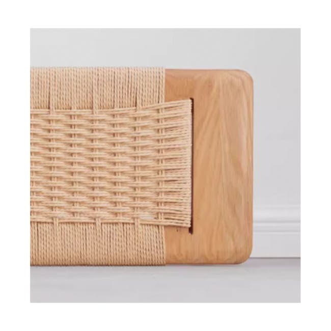 Lucille Bench 1.1m - 11 - Wicker basket, woven texture, natural wood, rustic charm, decorative piece, side table accessory