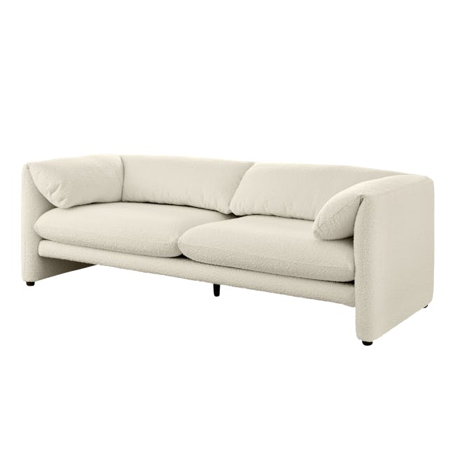 Artemis 3 Seater Sofa - White Boucle (Spill Resistant) - 2