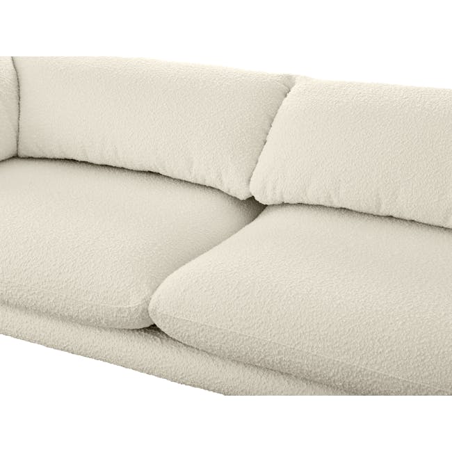 Artemis 3 Seater Sofa - White Boucle (Spill Resistant) - 9