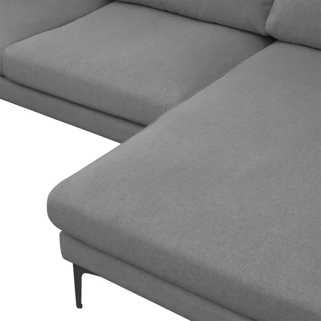 (As-is) Declan L-Shaped Sofa - Black, Charcoal Grey - 24