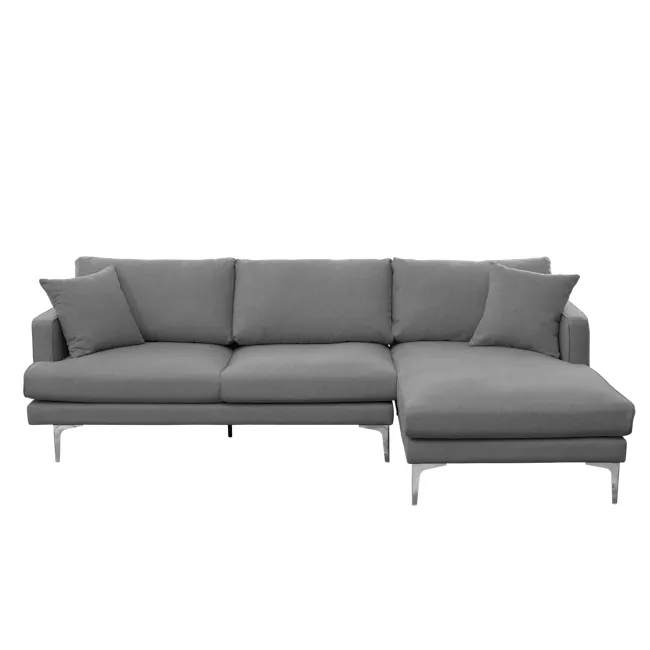 (As-is) Declan L-Shaped Sofa - Black, Charcoal Grey - 26