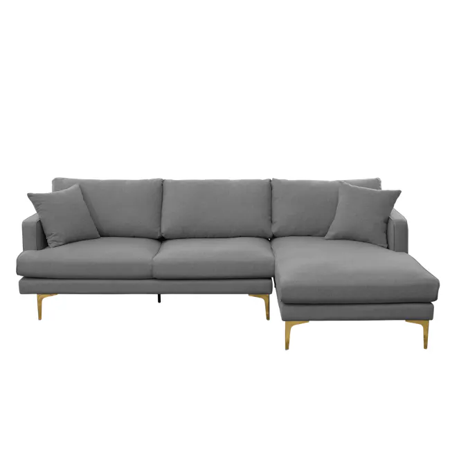 (As-is) Declan L-Shaped Sofa - Black, Charcoal Grey - 27