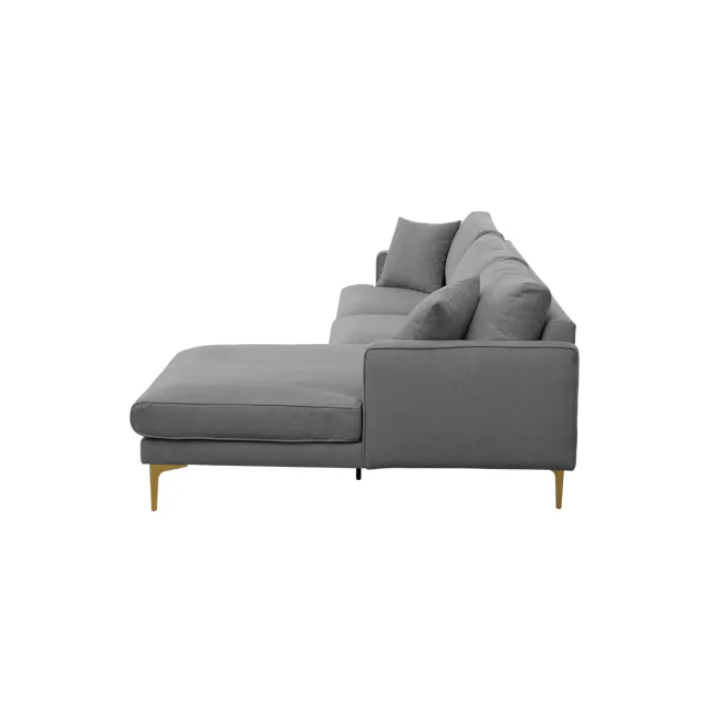 (As-is) Declan L-Shaped Sofa - Black, Charcoal Grey - 28