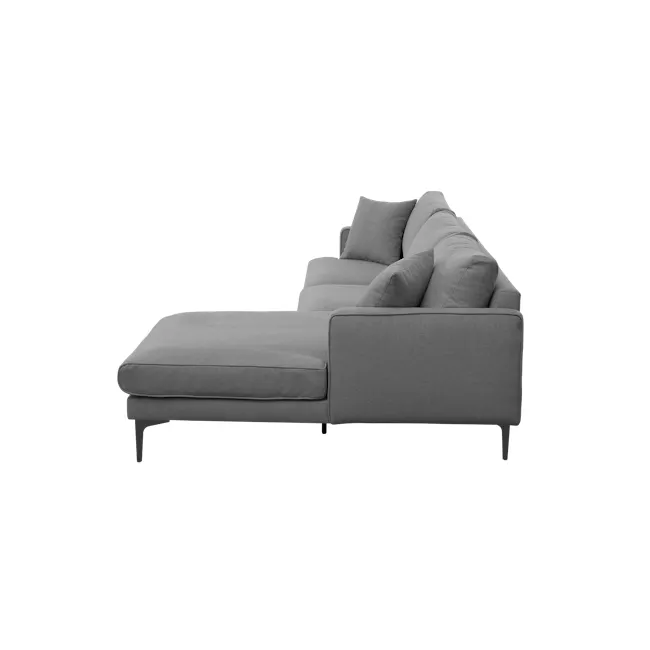 (As-is) Declan L-Shaped Sofa - Black, Charcoal Grey - 23