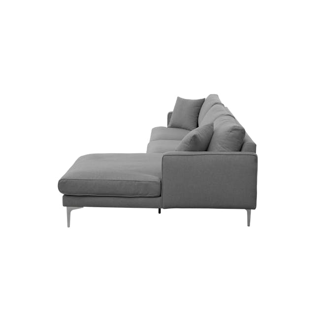 Declan L-Shaped Sofa - Black, Charcoal Grey - 17 - Modern gray sofa, minimalist design, comfortable cushions, sleek lines