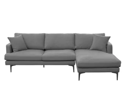 Declan L-Shaped Sofa - Black, Charcoal Grey