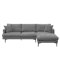 Declan L-Shaped Sofa - Black, Charcoal Grey