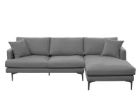 Declan L-Shaped Sofa - Black, Charcoal Grey