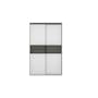 Lorren Sliding Door Wardrobe 2 with Glass Panel - Matte White - 7