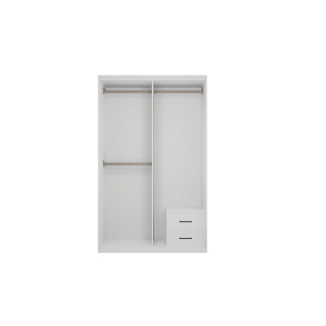Lorren Sliding Door Wardrobe 2 with Glass Panel - Matte White - 8
