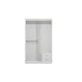 Lorren Sliding Door Wardrobe 2 with Glass Panel - Matte White - 8