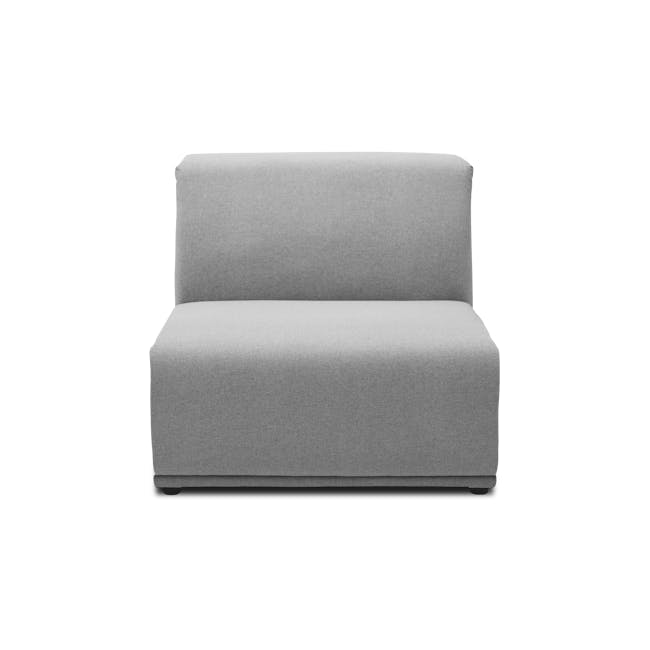 Milan 4 Seater Sofa with Ottoman - Slate (Fabric) - 32 - Modern minimalist sofa, gray fabric upholstery, sleek design