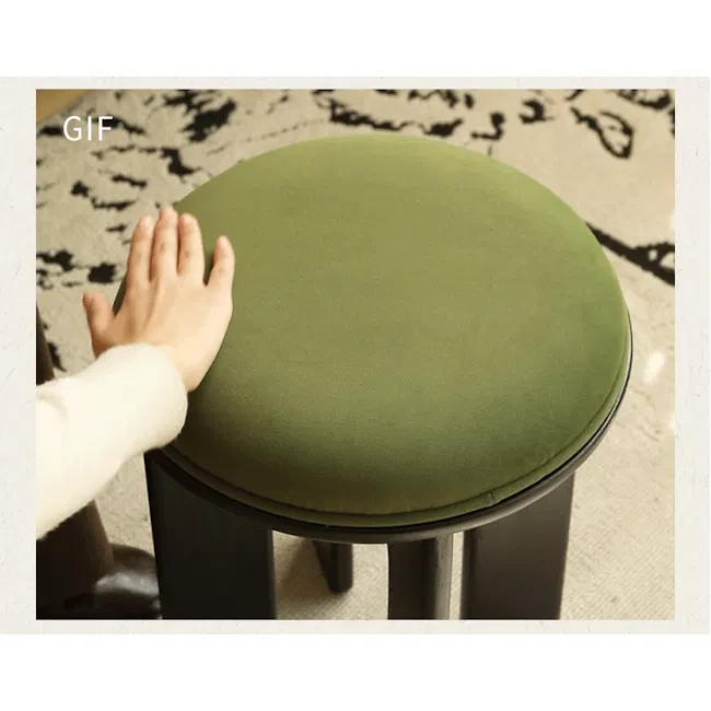 Bronte Stool - Black, Green (Velvet) - 7
