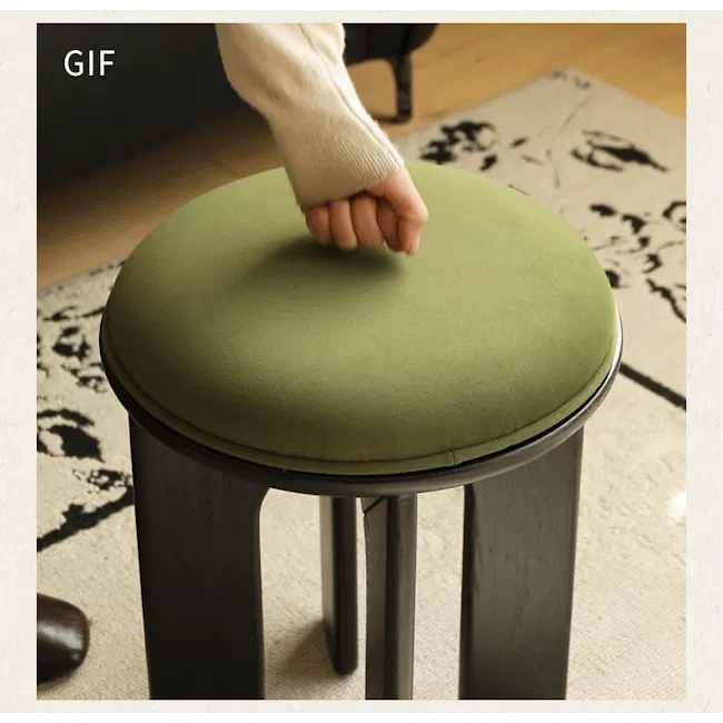 Bronte Stool - Black, Green (Velvet) - 6