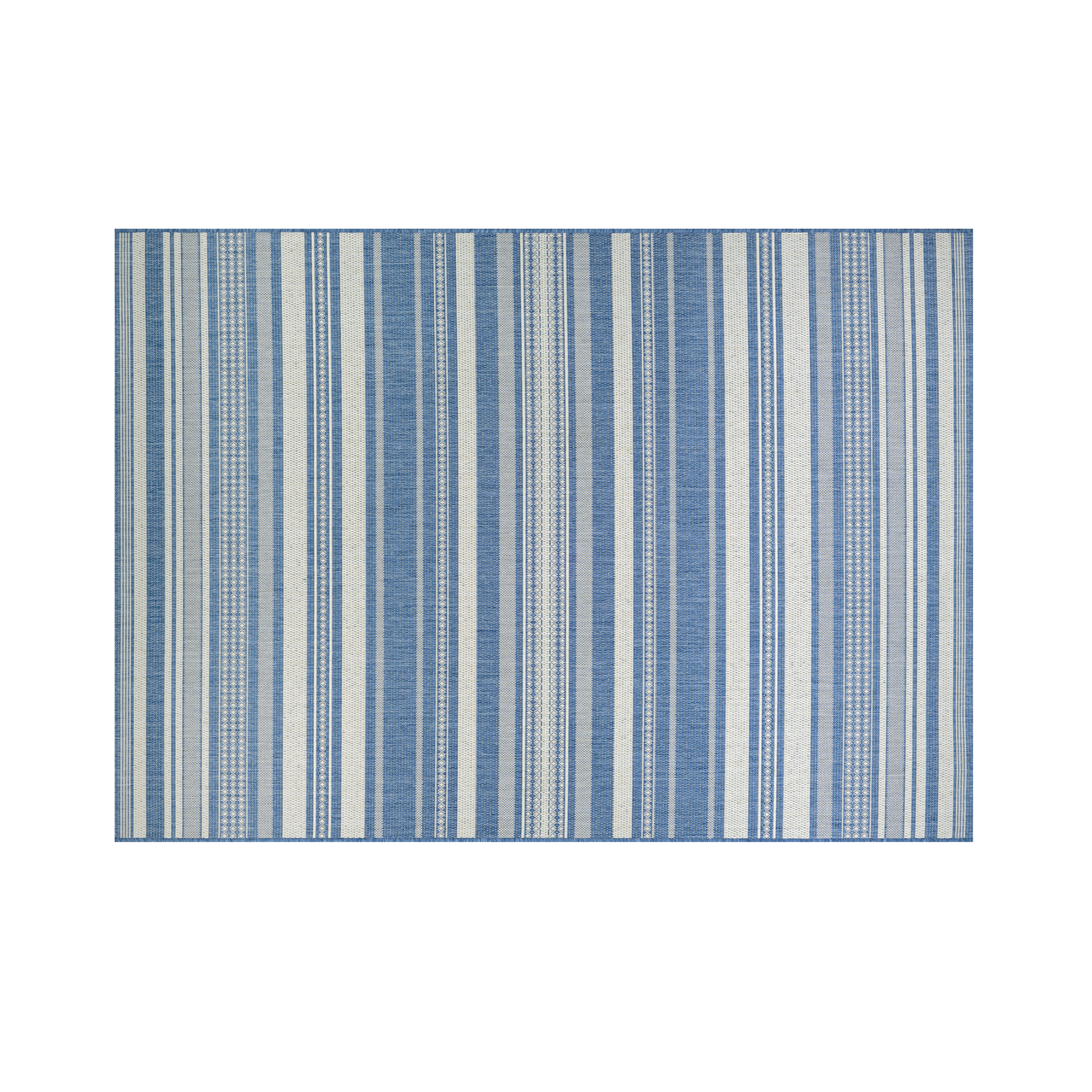Gazebo Stripe Flatwoven Rug - Champagne Blue (3 Sizes)