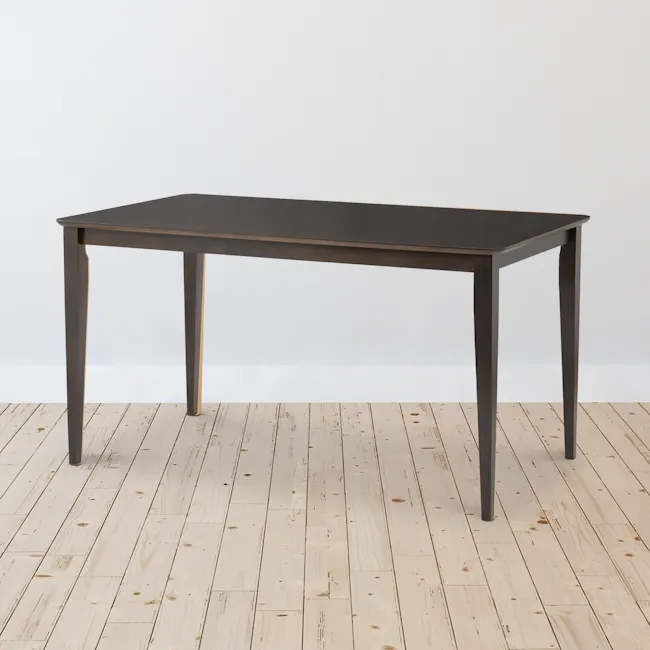 Charmant Dining Table 1.4m - Dark Chestnut - 6 - Dark wooden table, minimalist design, rectangular shape, sturdy legs, light