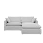 Russell 3 Seater Sofa with Ottoman - Silver (Eco Clean Fabric) - 0