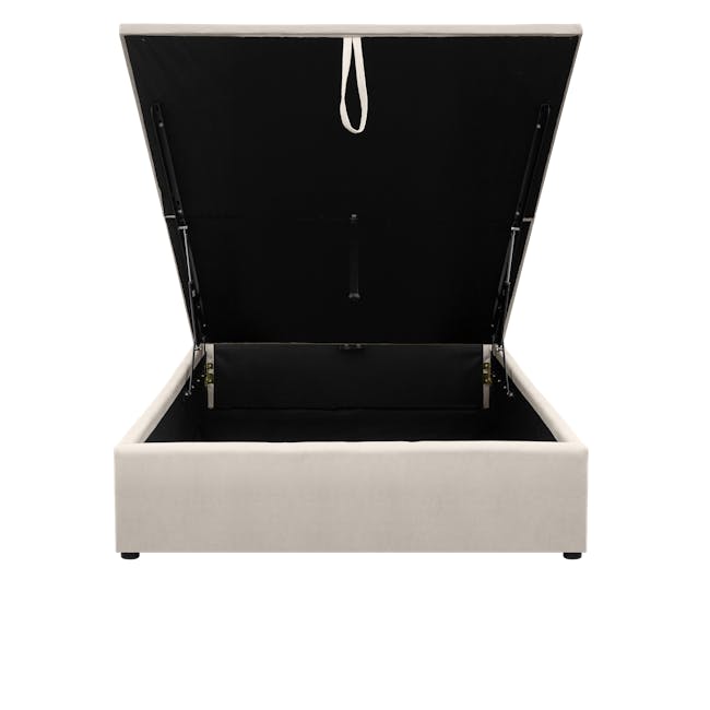 Nolan Super Single Storage Bed - Oatmeal - 3 - modern storage ottoman, minimalist furniture, open storage space, beige