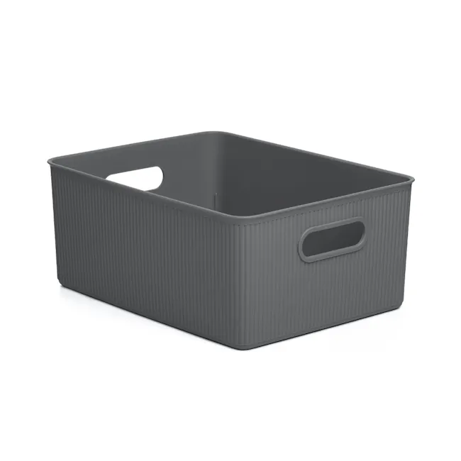 Tatay Organizer Storage Basket - Grey (4 Sizes) - 5L - 11 - Grey storage bin, sleek design, durable material, rectangular