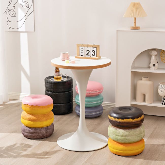 Resin Sculpture Decor Stool - Donut - 2