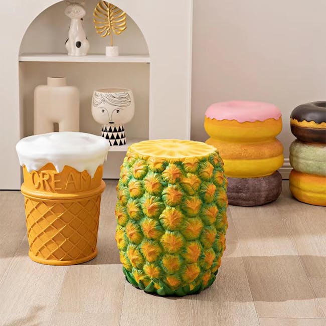 Resin Sculpture Decor Stool - Donut - 6