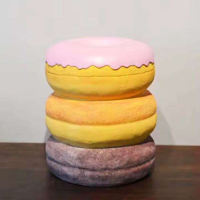 Resin Sculpture Decor Stool - Donut - 4