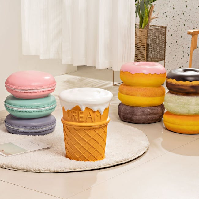 Resin Sculpture Decor Stool - Donut - 3