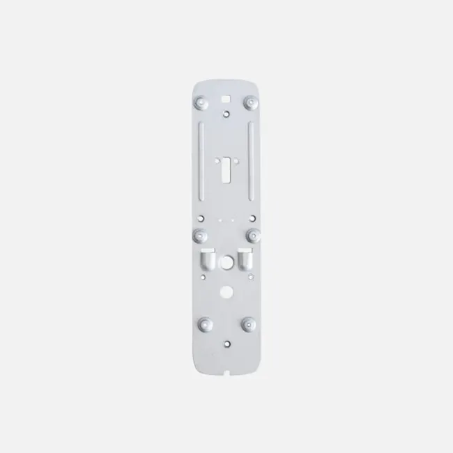 igloohome Smart Mortise 2 - 13 - - White plastic door handle, minimalist design, vertical orientation, screws, hinges