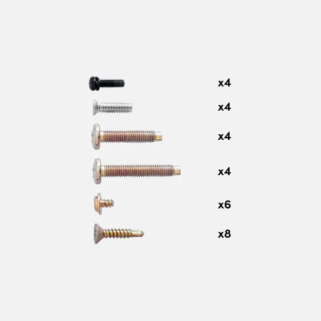igloohome Smart Mortise 2 - 16 - Various sizes of screws for different applications, Different types of screws available for