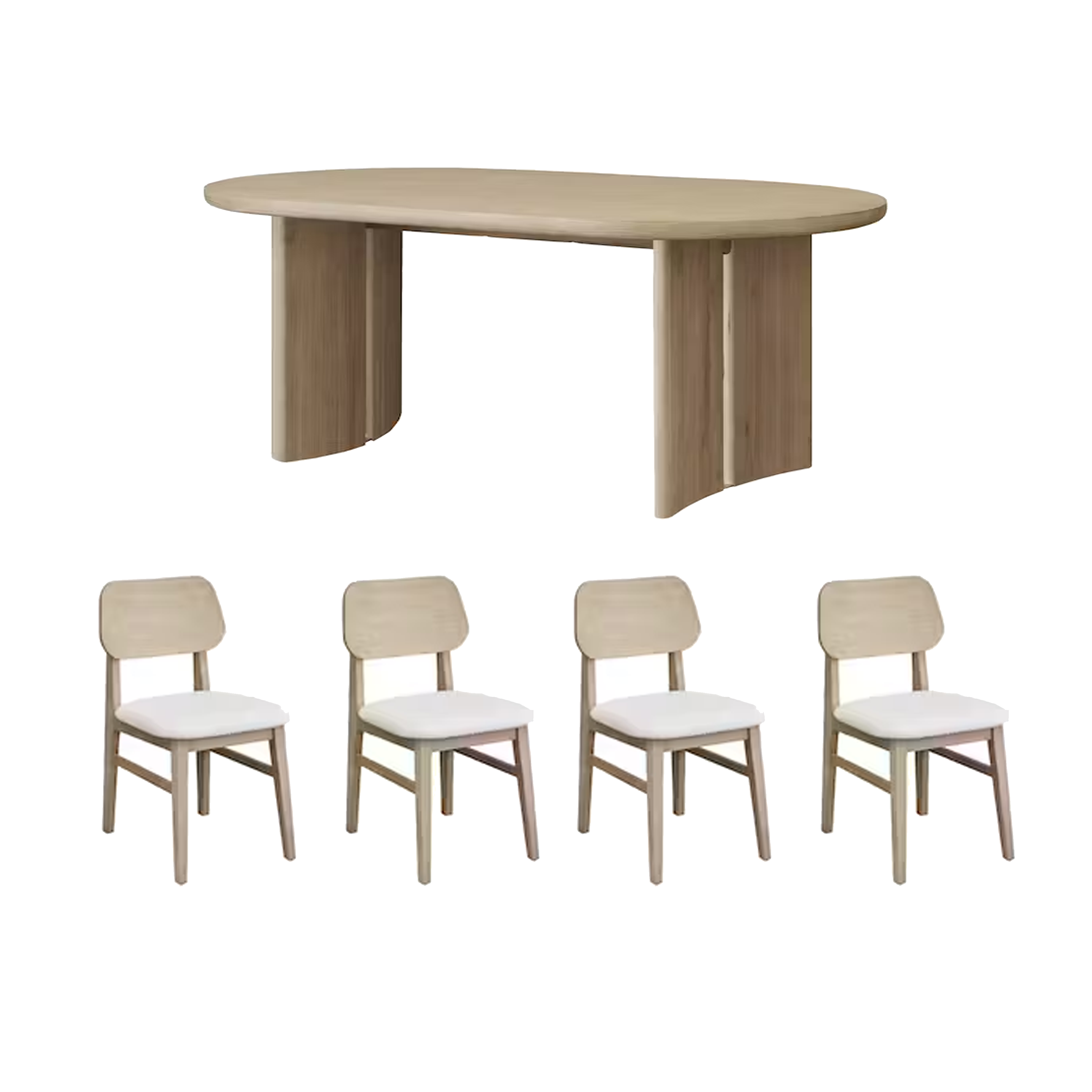 Catania Dining Table 1.8m with 4 Catania Dining Chairs