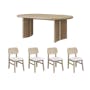 Catania Dining Table 1.8m with 4 Catania Dining Chairs - 0