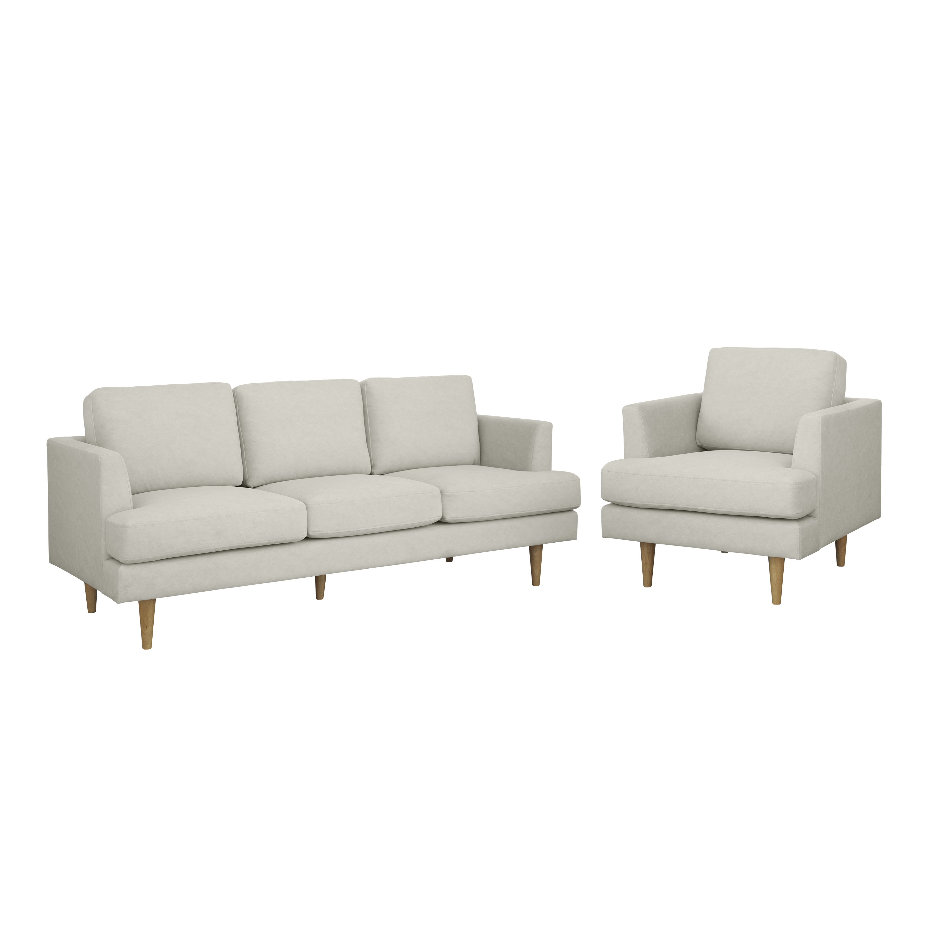 Soma 3 Seater Sofa with Soma Armchair - Sandstorm (Scratch Resistant)