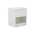 Manis Single Drawer Bedside Table - White