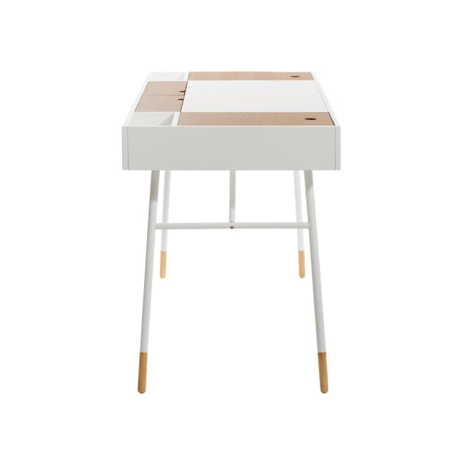Morse Study Table 1.4m - White, Oak - 5