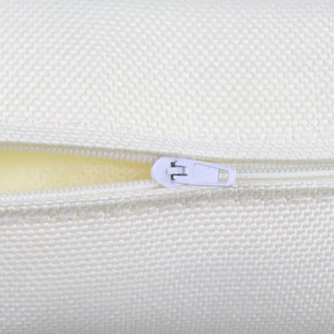 Jardin Outdoor Dining Chair - White Cushion - 8 - White textured fabric zipper, zipper pull, zipper teeth, zipper mechanism