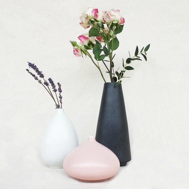 Nordic Matte Vase Water Drop - White - 1