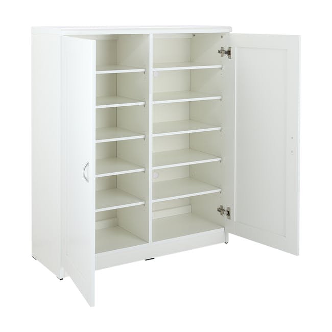 Tomos Shoe Cabinet 0.9m - White - 1