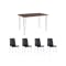 Mizell Dining Table 1.2m in Walnut with 4 Mizell Chairs in Black - 0