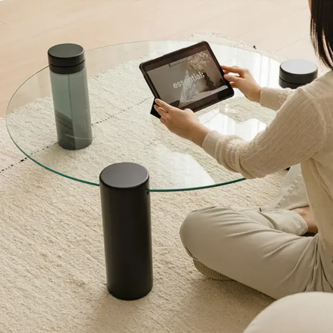 Robe Round Coffee Table - Black - 6