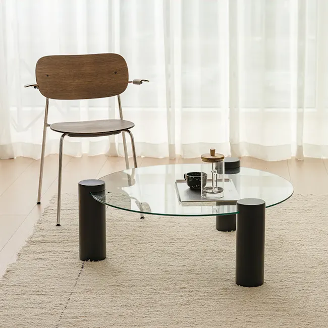 Robe Round Coffee Table - Black - 12