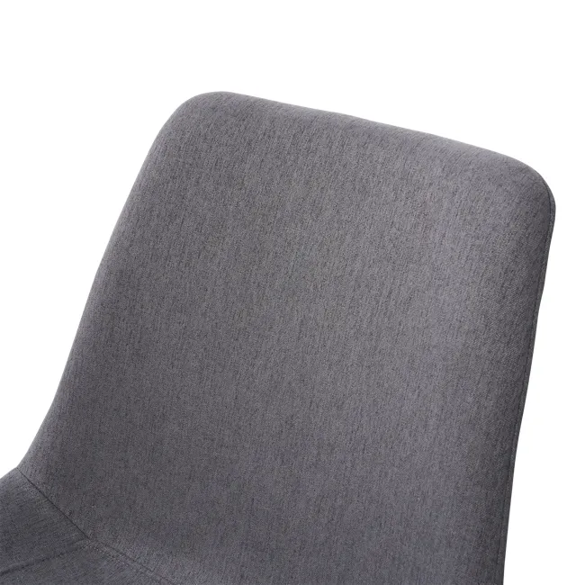 Herman Dining Chair - Dark Grey (Fabric) - 9 - Grey upholstered chair, textured fabric, modern design, comfortable seating