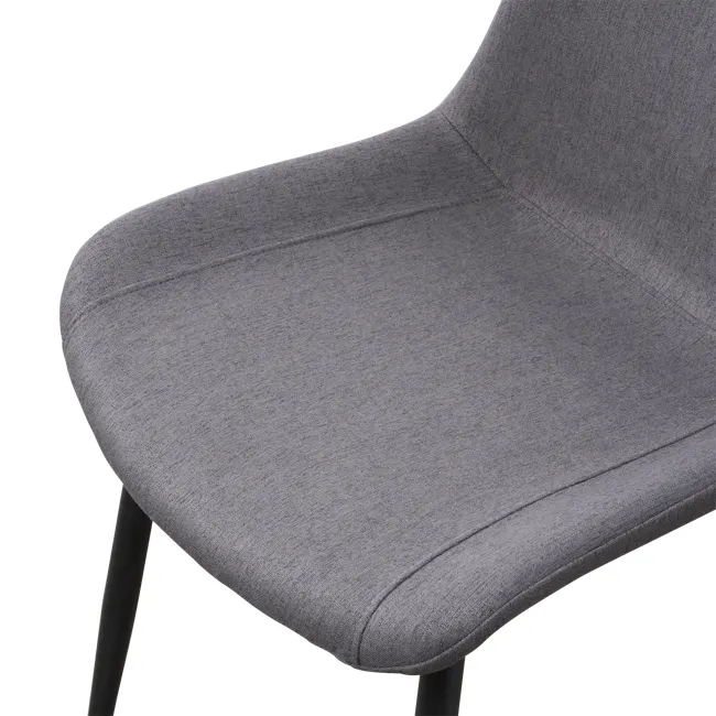 Herman Dining Chair - Dark Grey (Fabric) - 7 - Grey upholstered chair, modern design, textured fabric, ergonomic support