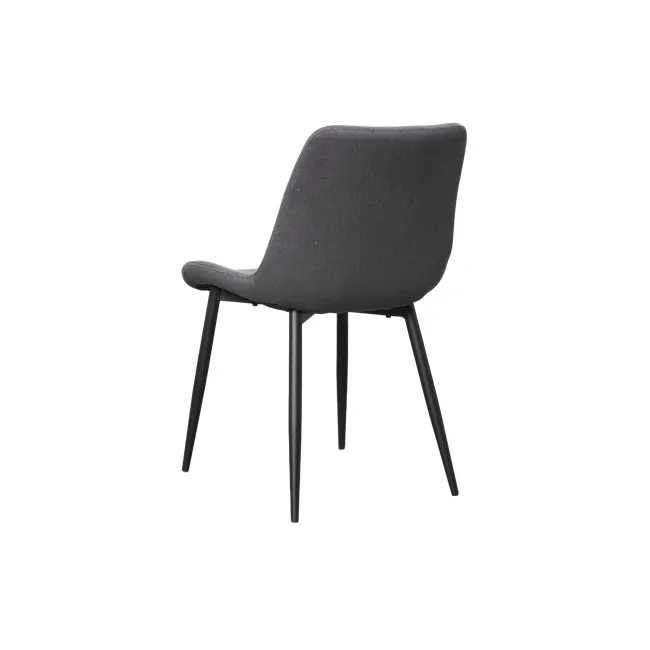 Herman Dining Chair - Dark Grey (Fabric) - 8 - Grey upholstered chair, modern design, minimalist style, sleek lines