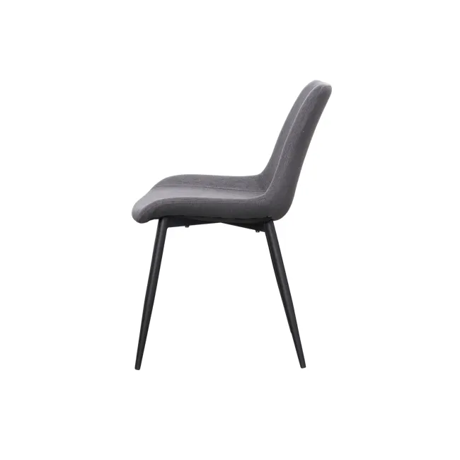 Herman Dining Chair - Dark Grey (Fabric) - 11 - Grey upholstered chair, minimalist design, modern aesthetic, sleek lines