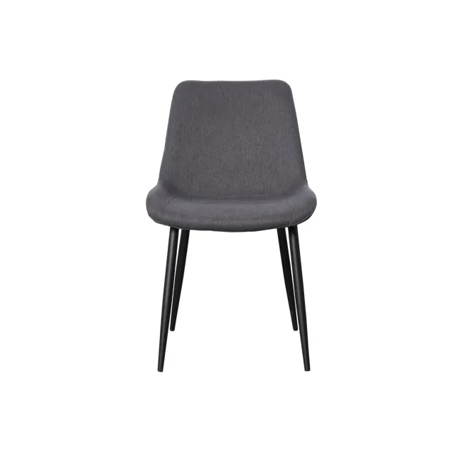 Herman Dining Chair - Dark Grey (Fabric) - 13 - Grey upholstered chair, modern design, minimalist style, sleek lines