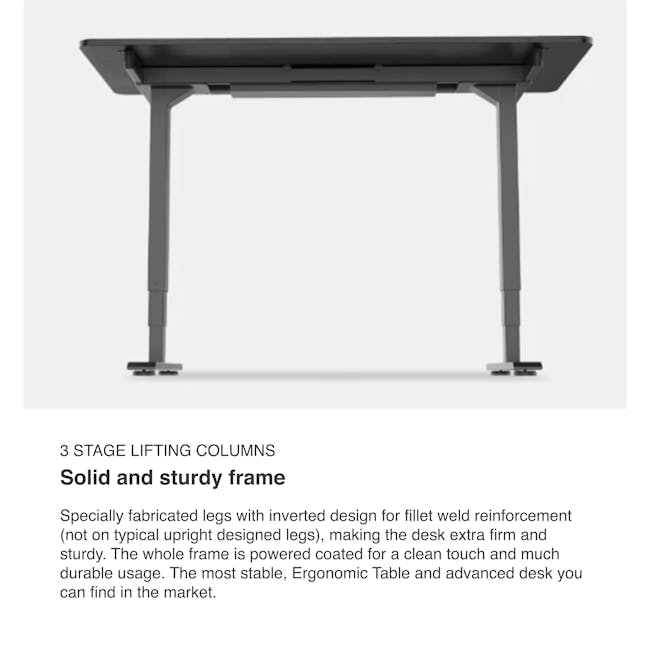 K3 Adjustable Table - White frame, Solidwood Butcher Walnut (2 Sizes) - 3