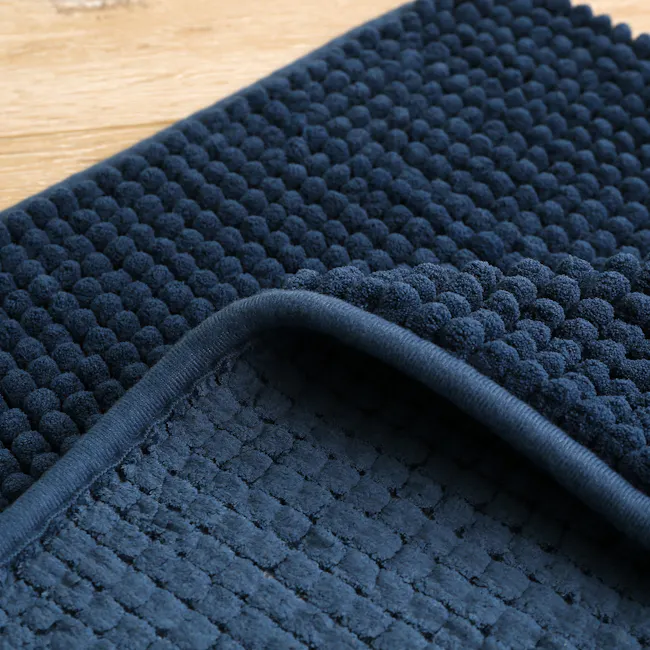 Cora Chenille Bath Mat - Navy - 3