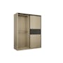 Lorren Sliding Door Wardrobe 1 with Glass Panel - Herringbone Oak - 6