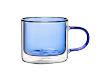 Dane Double Wall Glass Mug - Blue