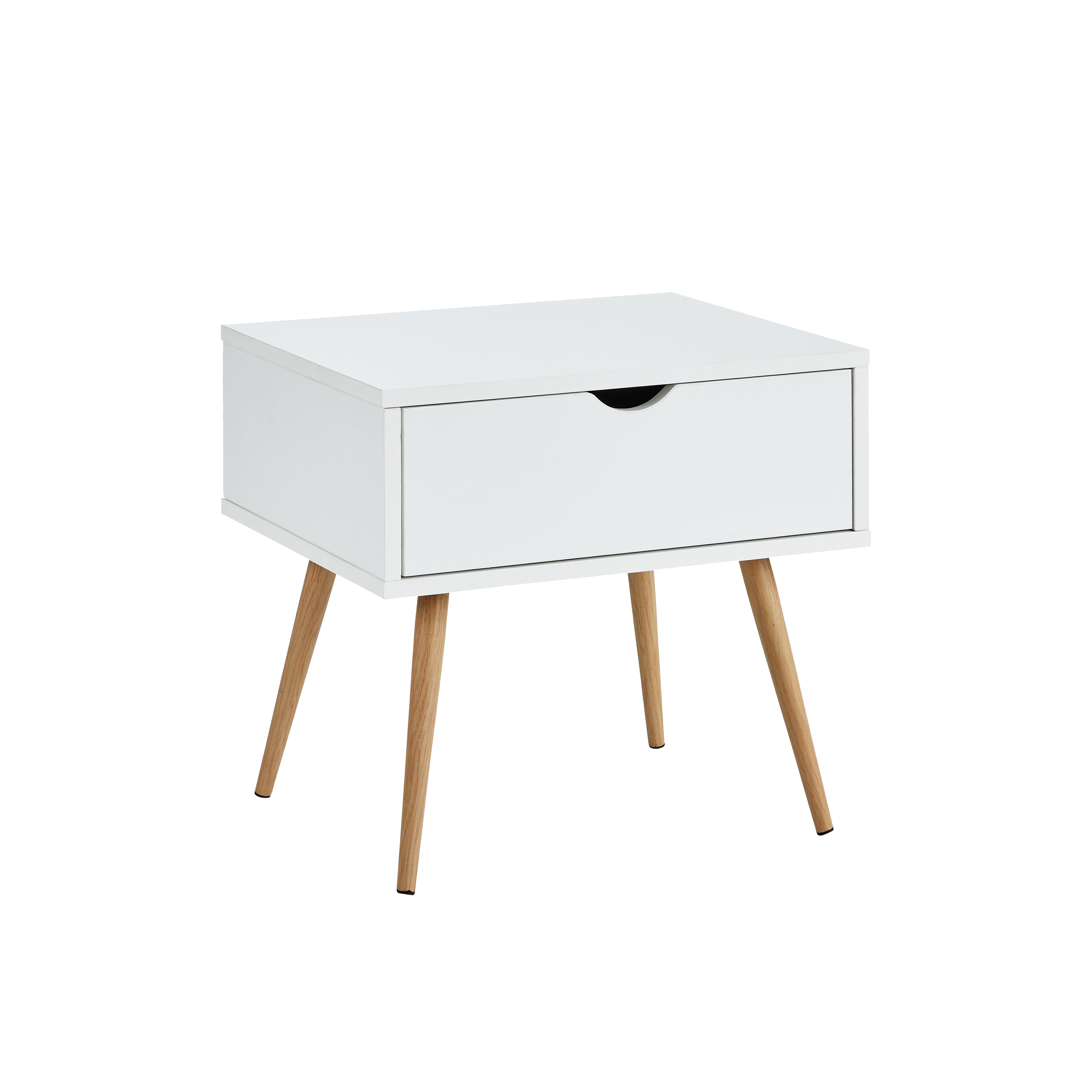 basic white bedside table